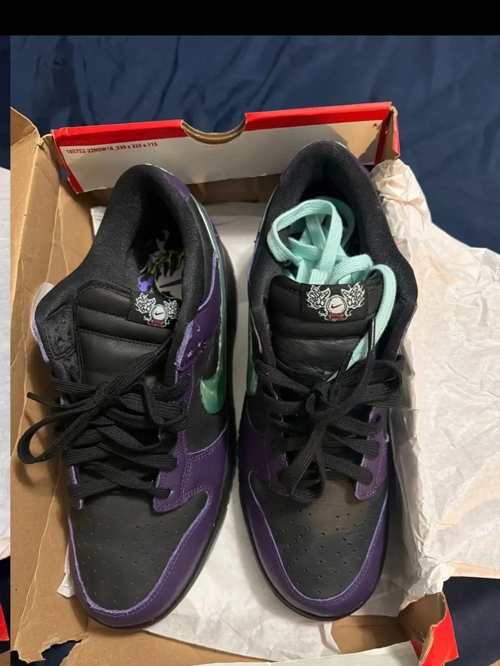 Nike Dunk Low Retro Purple and Mint Green Low-Top Sneakers